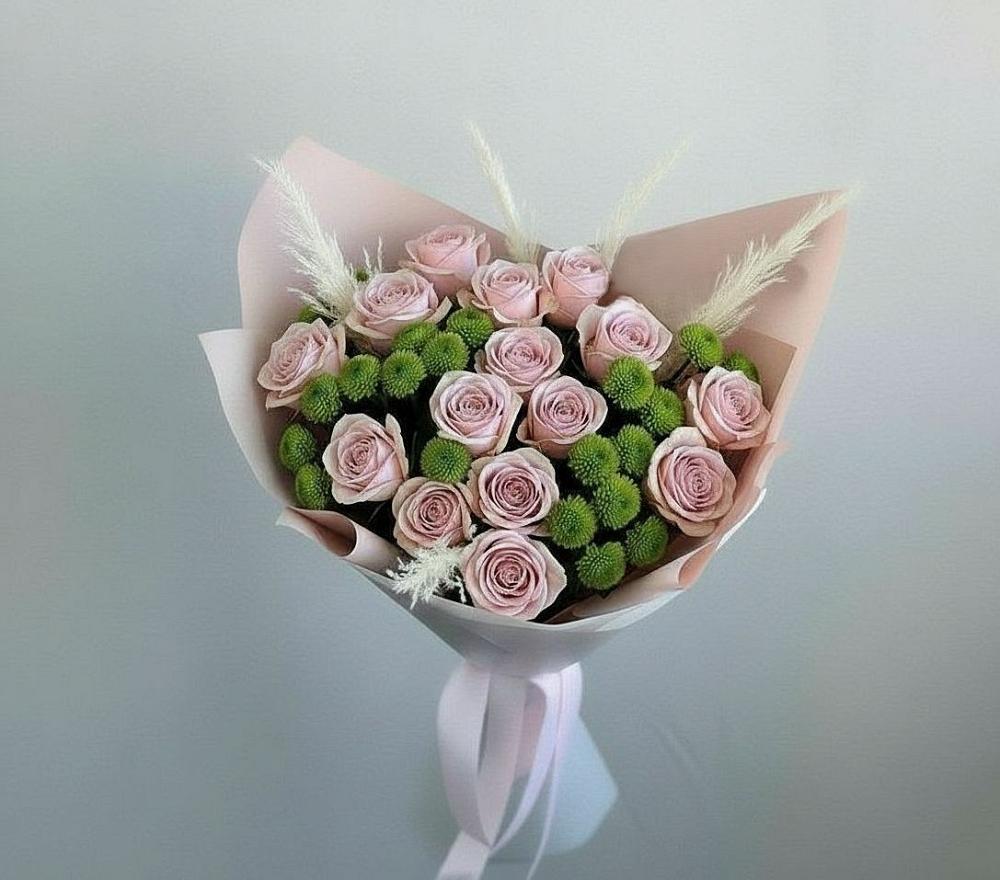 Букет цветов из: Розы и Хризантемы в Комаровском