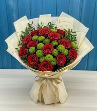 Букет цветов из:  Розы и Хризантемы #REPLACE_PRED# Комаровском